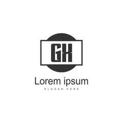Initial GX logo template with modern frame. Minimalist GX letter logo vector illustration