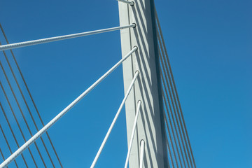 Fototapeta na wymiar portion of a suspended bridge