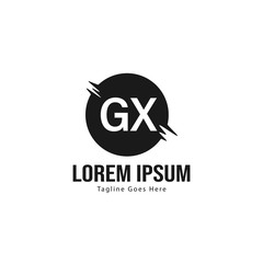 Obraz premium Initial GX logo template with modern frame. Minimalist GX letter logo vector illustration