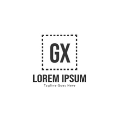 Obraz premium Initial GX logo template with modern frame. Minimalist GX letter logo vector illustration
