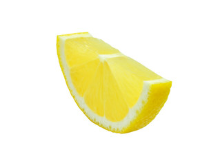 Slice semicircle yellow lemon lime isolated white background with clipping path