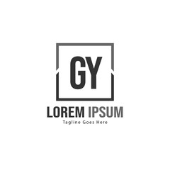 Obraz premium Initial GY logo template with modern frame. Minimalist GY letter logo vector illustration
