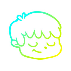 cold gradient line drawing cartoon male face