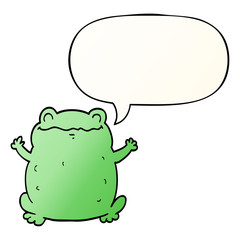 cartoon toad and speech bubble in smooth gradient style