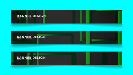 Abstract geometric and rectangular pattern banners with green gradients. Vector Illustration. Eps 10