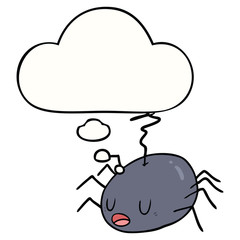 cartoon spider and thought bubble