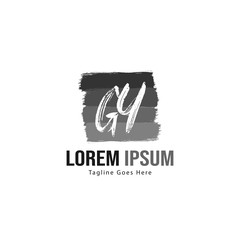 Initial GY logo template with modern frame. Minimalist GY letter logo vector illustration