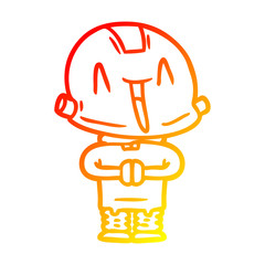 warm gradient line drawing cartoon robot