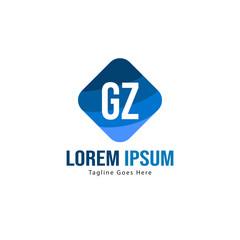 Obraz premium Initial GZ logo template with modern frame. Minimalist GZ letter logo vector illustration