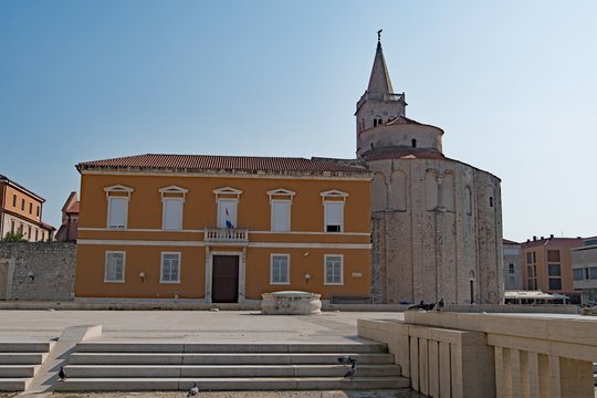 Steps in front of the Forum in Old Town Zadar, Croatia