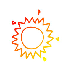warm gradient line drawing cartoon sun