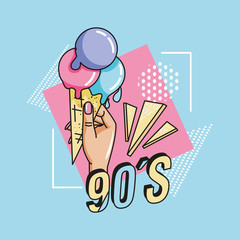 90s style ice cream design