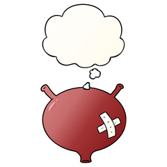 cartoon bladder and thought bubble in smooth gradient style