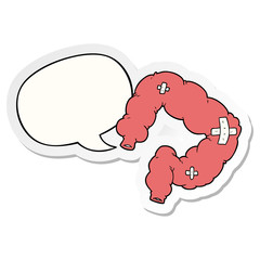 cartoon colon and speech bubble sticker