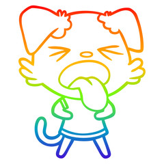 Obraz premium rainbow gradient line drawing cartoon disgusted dog