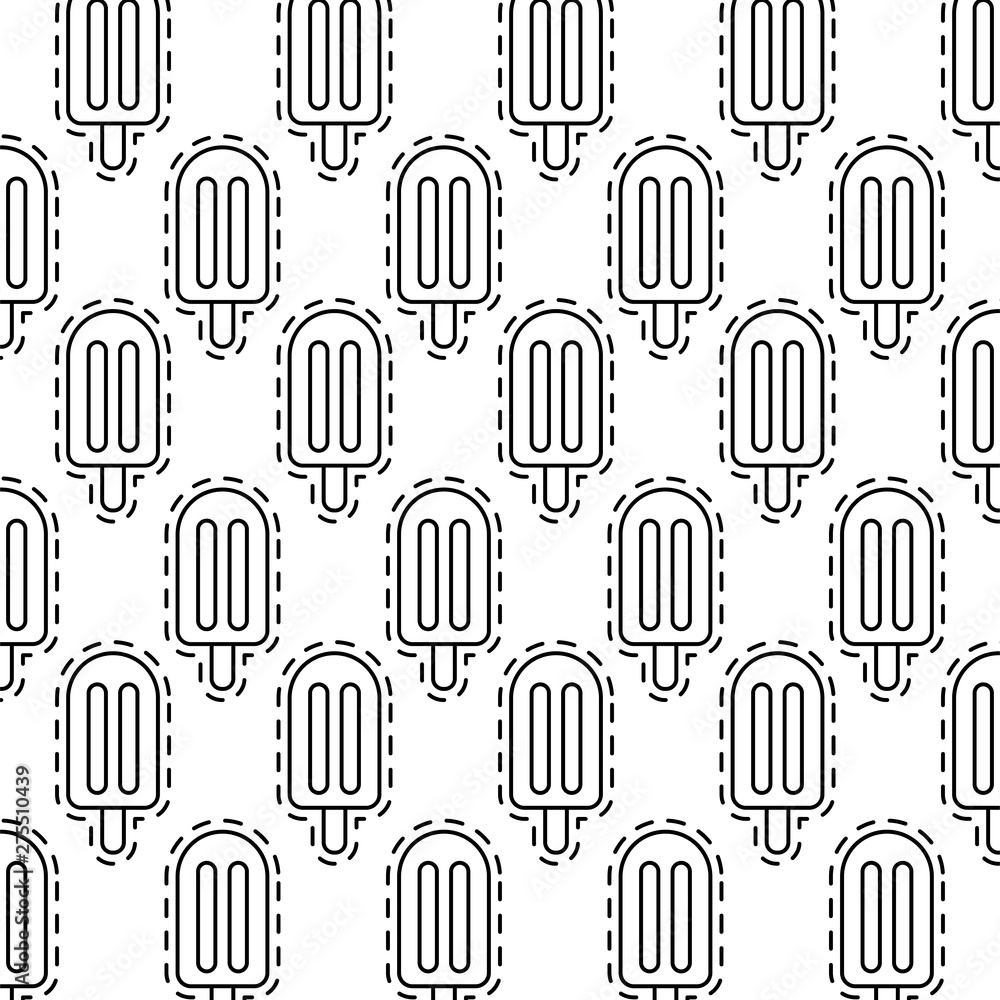 Poster pattern of patches with ice creams in stick