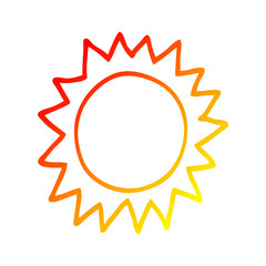 warm gradient line drawing cartoon sun