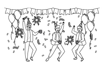 Isolated men in celebration design