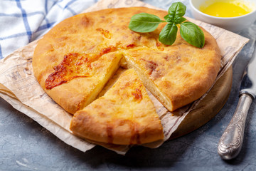 Traditional Georgian closed pie with cheese.