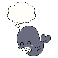 cartoon whale and thought bubble