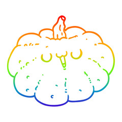 rainbow gradient line drawing happy cartoon pumpkin