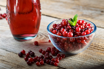 Cranberries in a glass plate