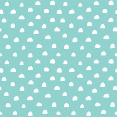 Cute seamless vector background in aqua and white. Minimal, childish, nordic design for baby, girls fashion, Birthday, wallpaper, cards, textiles, gift wrapping paper, surface textures.