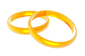 Gold wedding rings.