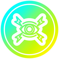 mystic eye circular in cold gradient spectrum