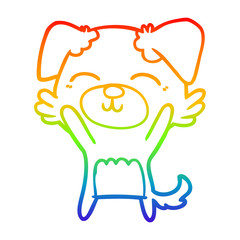 rainbow gradient line drawing cartoon dog