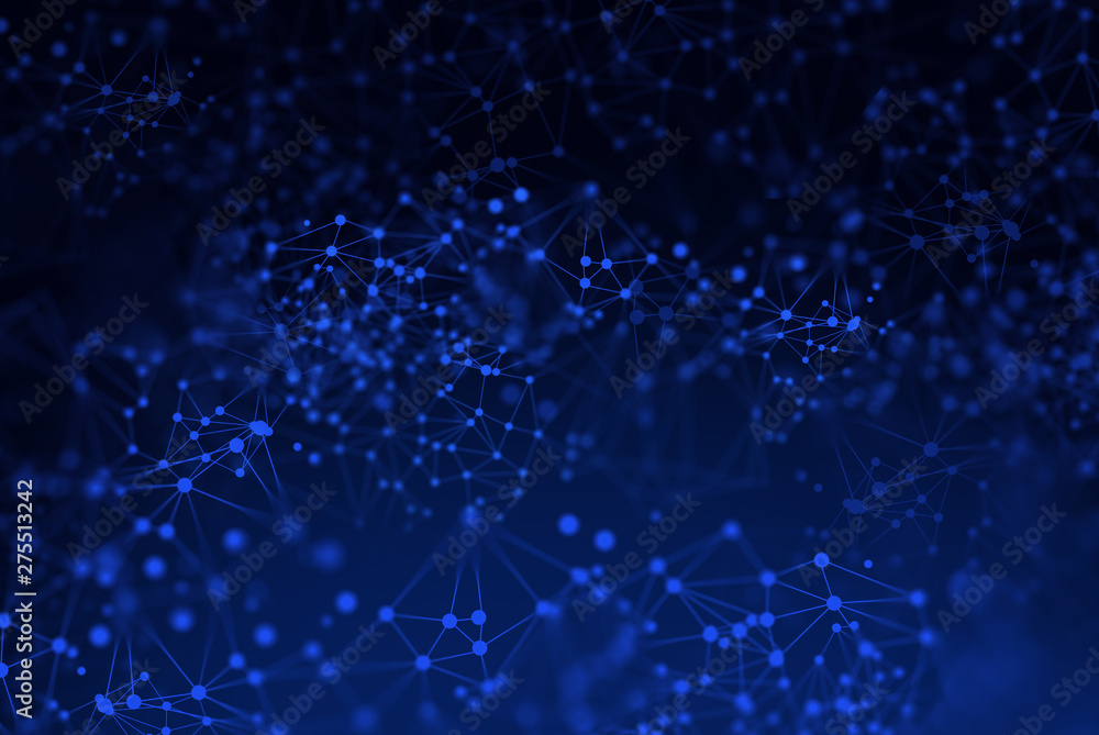 Poster ai digital connect to social network background 3d rendering, deep learning, atom cell science, secu