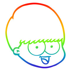 rainbow gradient line drawing cartoon male face