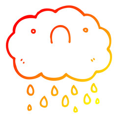 warm gradient line drawing cute cartoon cloud