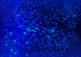 Obraz premium ai digital connect to social network background 3d rendering, deep learning, atom cell science, security sever online cyber hacker, internet of things