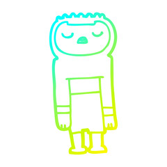 cold gradient line drawing cartoon robot