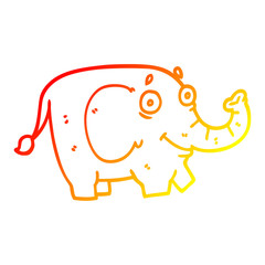 warm gradient line drawing cartoon funny elephant