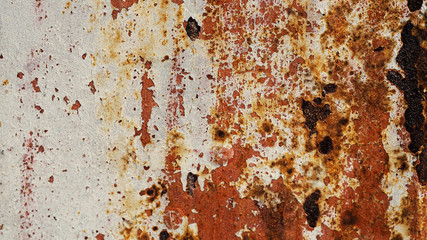Rusty metal texture with streaks of rust, soft focus for vintage grunge surface backgrounds