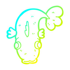 cold gradient line drawing cartoon fish