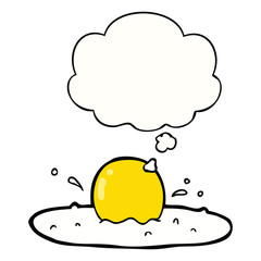 cartoon fried egg and thought bubble
