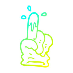 cold gradient line drawing cartoon rubber glove