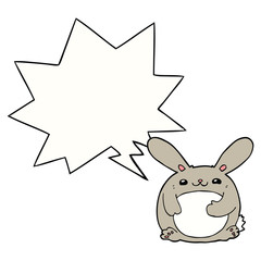 cartoon rabbit and speech bubble