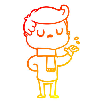recommend clip art: warm gradient line drawing cartoon aloof man