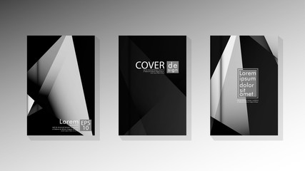 Set Cover design poster with geometric layered triangles