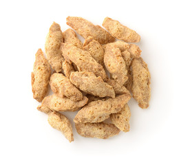 Top view of dry soya chunks