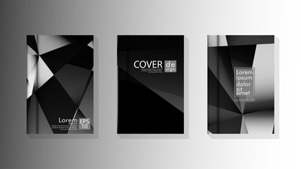 Set Cover design poster with geometric layered triangles