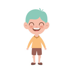 baby boy standing smiling on white background