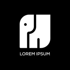 elephant vector minimalist illustration