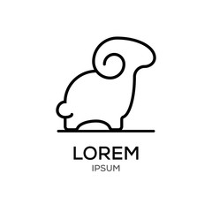 goat sheep rams line stand icon designs vector simple black illustration