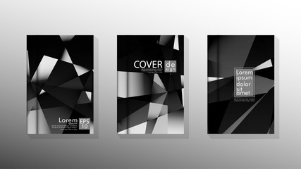 Fototapeta na wymiar Set Cover design poster with geometric layered triangles