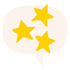 cartoon stars and speech bubble in retro style